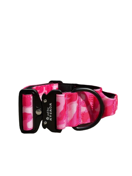 31,- Hochwertiges taktisches Hundehalsband 5cm in Camouflage Pink